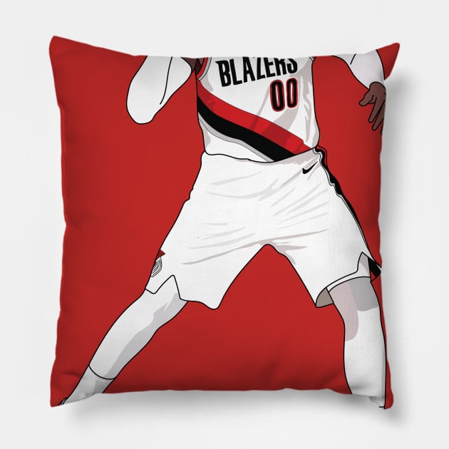 Carmelo Anthony Portland Trailblazers Pillow by xavierjfong