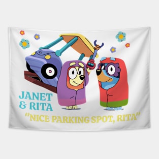 Janet & Rita Parking Spot Tapestry