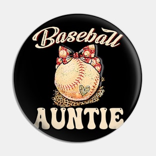 Softball Baseball Auntie Leopard Mother'S Day Pin