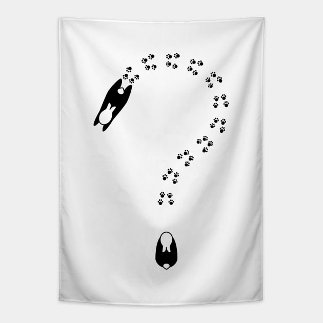 Question mark with bunny paw prints. Tapestry by CraftCloud