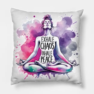 Yoga meditation, Inhale Exhale quote, yoga gift for Pillow