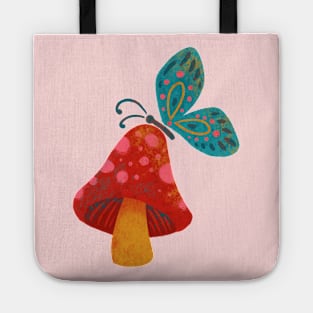 Butterfly on a Mushroom Tote