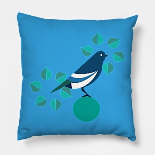 Magpie and ball Pillow