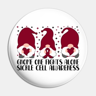 Gnome One Fights Alone Sickle Cell Awareness Pin