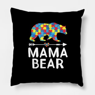 Autism Puzzle Mama Bear Funny Mothers Gift Pillow