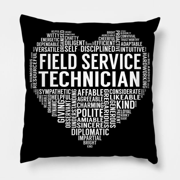 Field Service Technician Heart Pillow by LotusTee