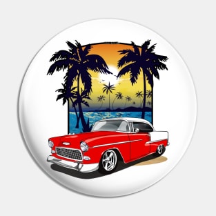 1955 Gypsy Red Chevy Bel Air Beach Print Pin