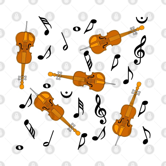 Cello Black Music Notes by Barthol Graphics