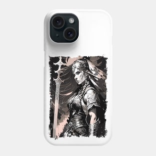 Female Viking Fantasy Warrior Abstract Portrait / Norse Mythology Phone Case