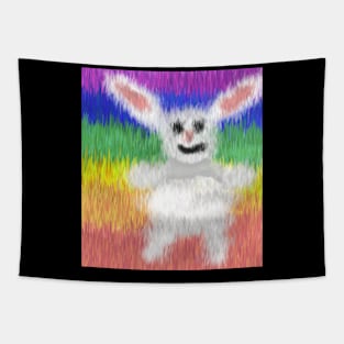 painting colorful grass with rabbit Tapestry