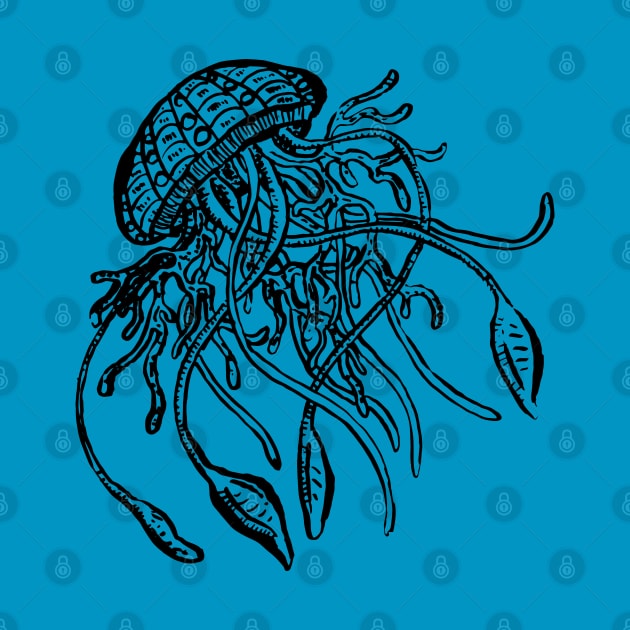 Jellyfish Illustration, Drifting in the Sea by Squeeb Creative