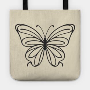 The butterfly is drawn in a monotonous colorless manner Tote