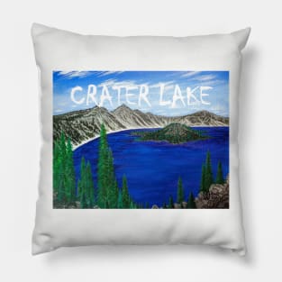 Crater Lake scenic view Pillow