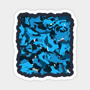 Blue Urban Camouflage Camo Army Pattern Magnet