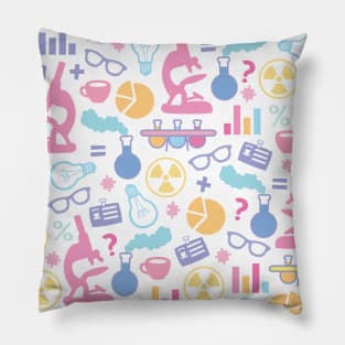 Pastel Science Pattern Pillow