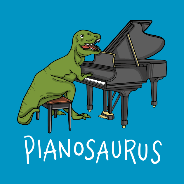 Pianosaurus - Funny Dino Shirt by Nowhereman78