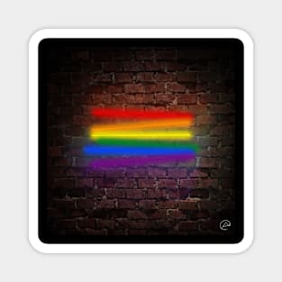 Gay Pride Flag in Neon Magnet