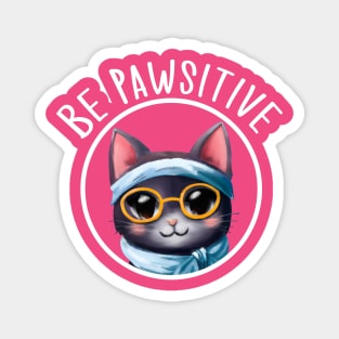 Stay Pawsitive Shirt, Be Pawsitive Shirt, Cat Positivity Shirt, Sarcastic Cat Shirt, cute paw t-shirt, Pawsitive Catitude, Funny Cat Lady Gift, Cat Mom Shirt Gift, Nerd Cat Shirt, Funny Nerdy Cat, Cute Nerd Cat Shirt, Cute Nerd Shirt, Cat Owner Gift Tee Magnet