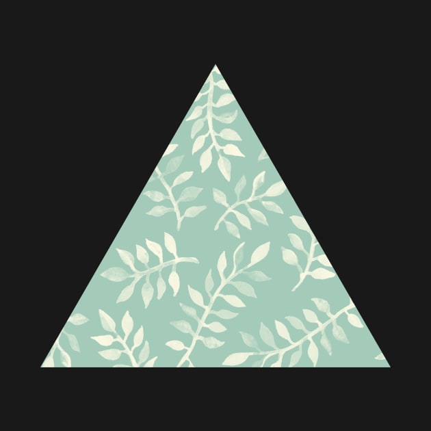 Painted Leaves - a pattern in cream on soft mint green by micklyn