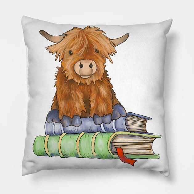 Huggy Harry Loves Books Pillow by Julie Townsend Studio