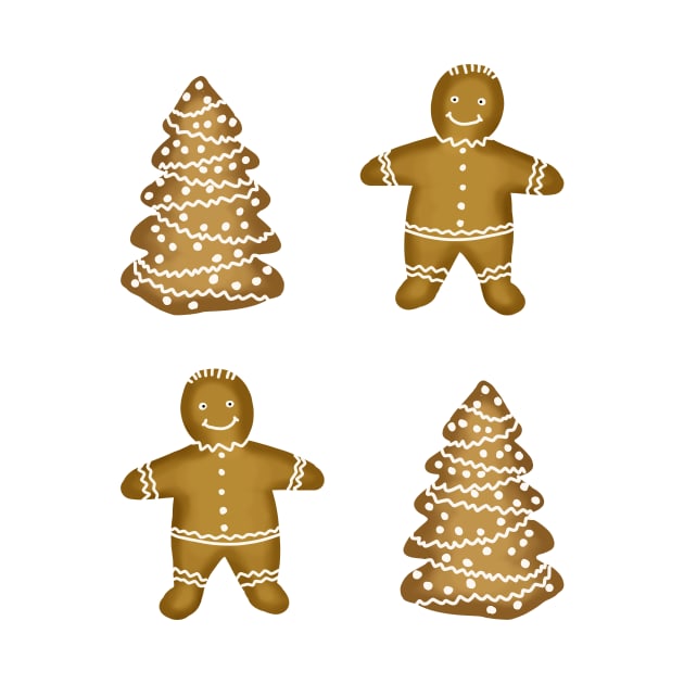 Gingerbread boys and trees by Amalus-files