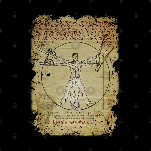 Vitruvian Ash (Evil Dead) by blackdrawsstuff