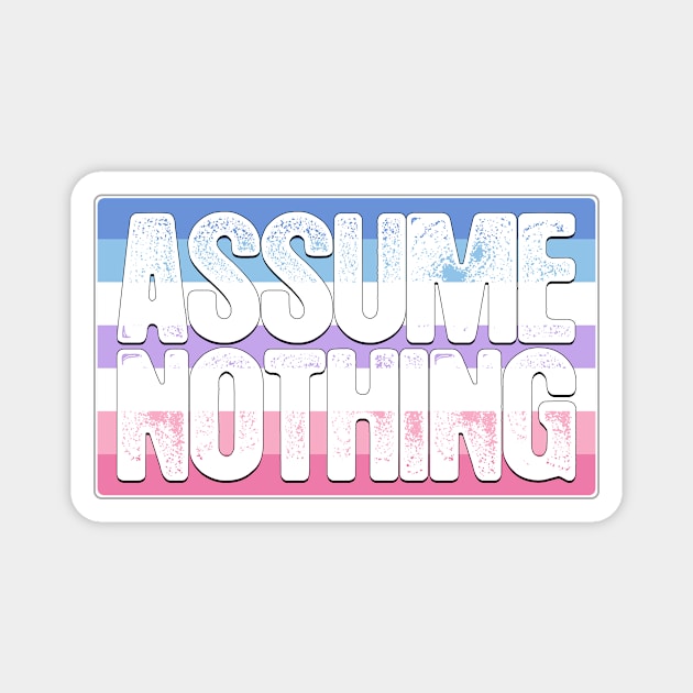 Assume Nothing Bigender Pride Flag Magnet by wheedesign