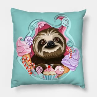 Sloth in the ice cream Pillow