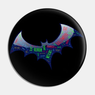Halloween Party Design Bat Pumpkin Witches Horror Art Pin
