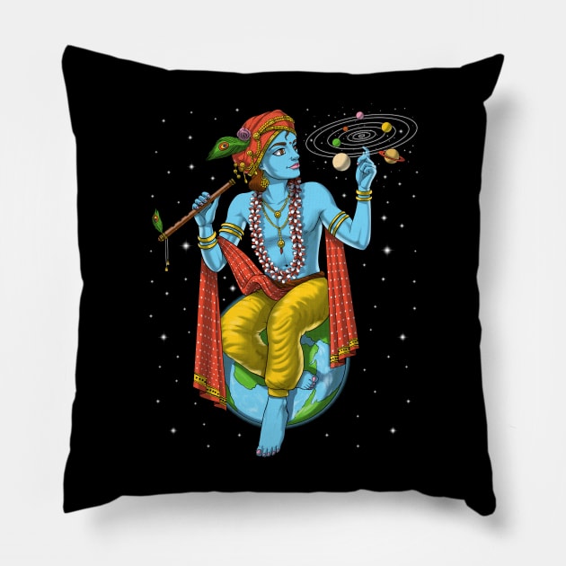 Hinduism Lord Krishna Pillow by underheaven