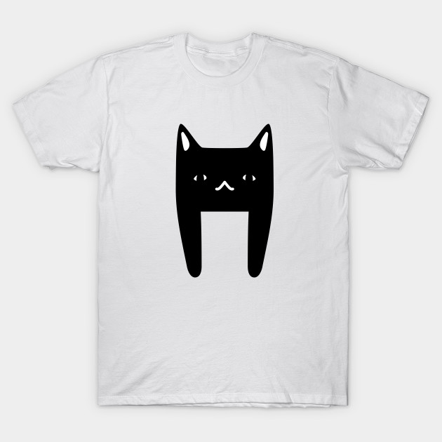 Black Cute Cartoon Cat Cat T Shirt Teepublic