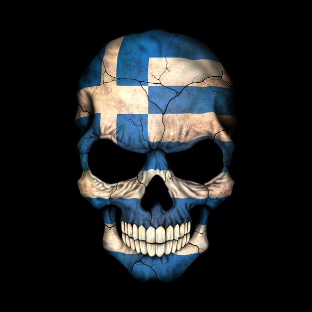 Greek Flag Skull by jeffbartels