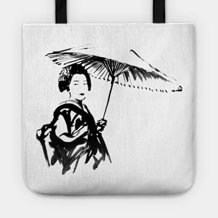 geisha with umbrella Tote