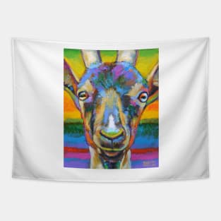 Colorful Cute FARM GOAT by Robert Phelps Tapestry