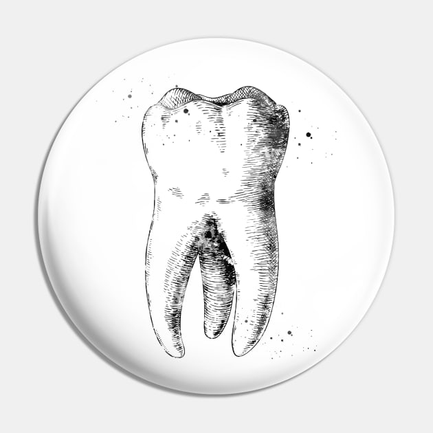 Human tooth Pin by erzebeth