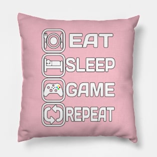 Eat Sleep Game Repeat Pillow