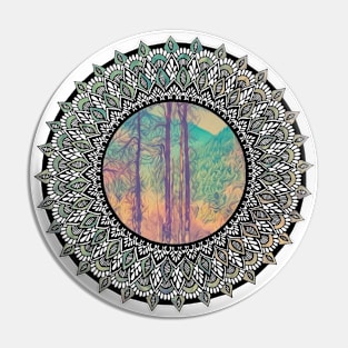 Wispy Trees Mandala Pin