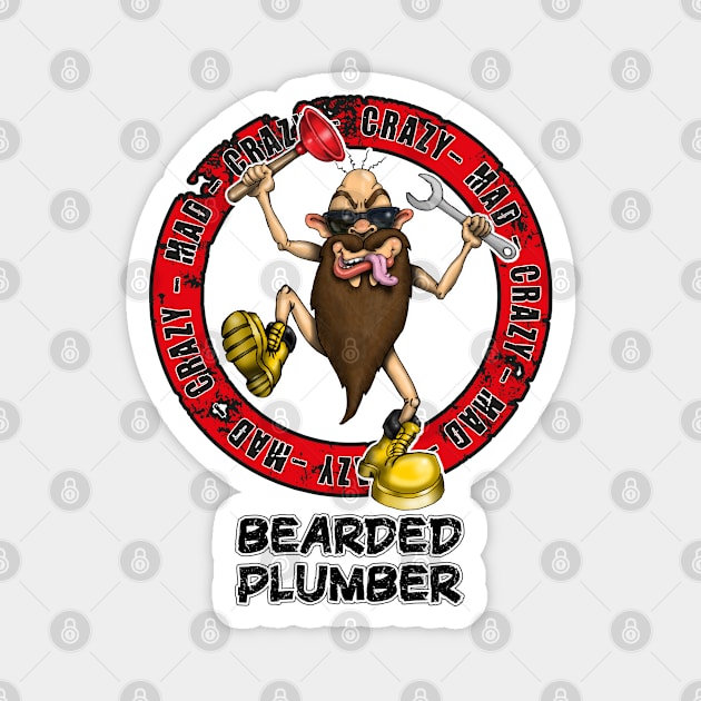 Funny Bearded Plumber Design Magnet by Status71