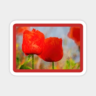 Artistic Poppies Magnet