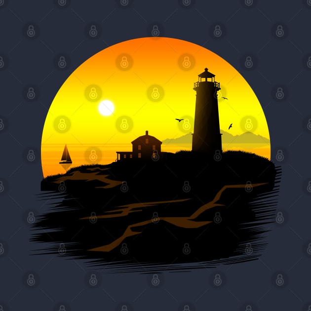 Lighthouse - Sundown by adamzworld