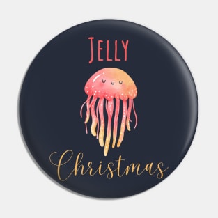 Merry Christmas cute jellyfish Pin