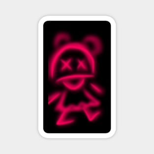 Pink neon monster Magnet