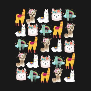 Beautiful Llamas - Pattern Llama T-Shirt