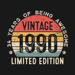 Vintage 1990, 33rd Birthday Gift 33 years old T-Shirt