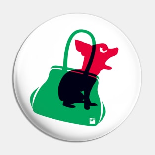 Angry animals: chihuahua in little green bag Pin