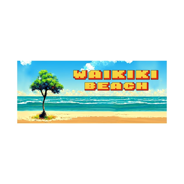 Waikiki Beach | 8 Bit | Retro | Vintage by callejon