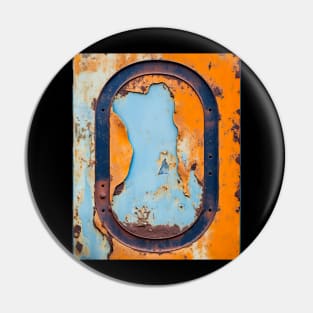 Rusty Letter "O" Monogram O initial Pin