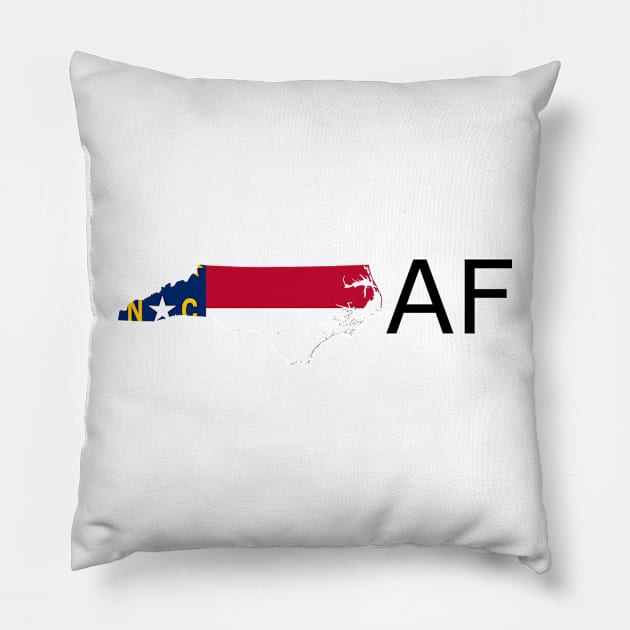 North Carolina Flag State Outline AF (black) Pillow by Big Term Designs