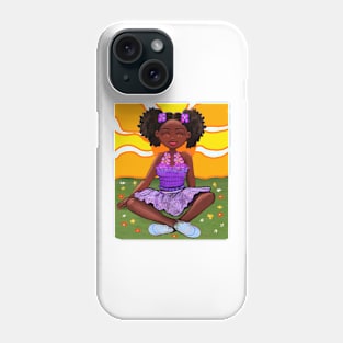 Anime girl in the sunshine Princess Cute Summer black girls Melanin Afro African American Phone Case