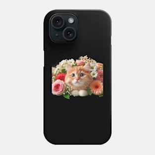 Floral Feline Fiesta: A Funny and Cute Cat's Whimsical Garden Adventure Phone Case